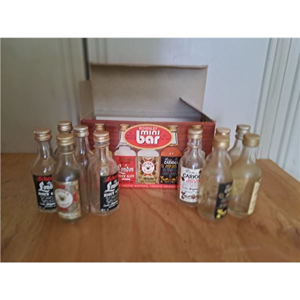 Vintage 1960’s-1970’s miniature airline glass liquor bottles gift set