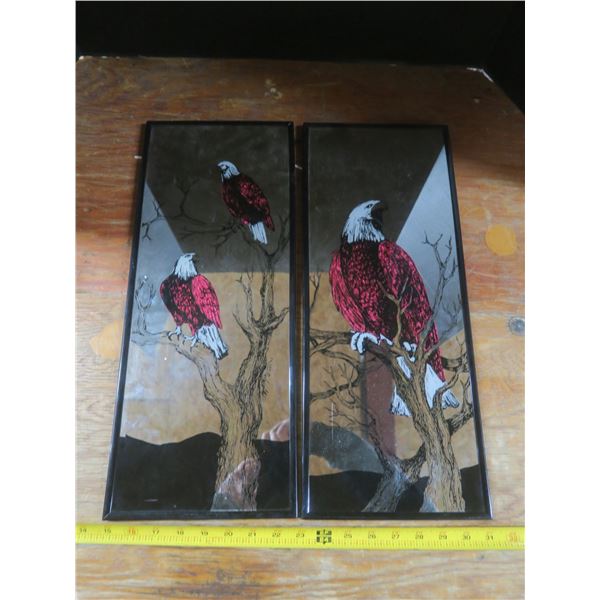 2 mirrored eagle pictures