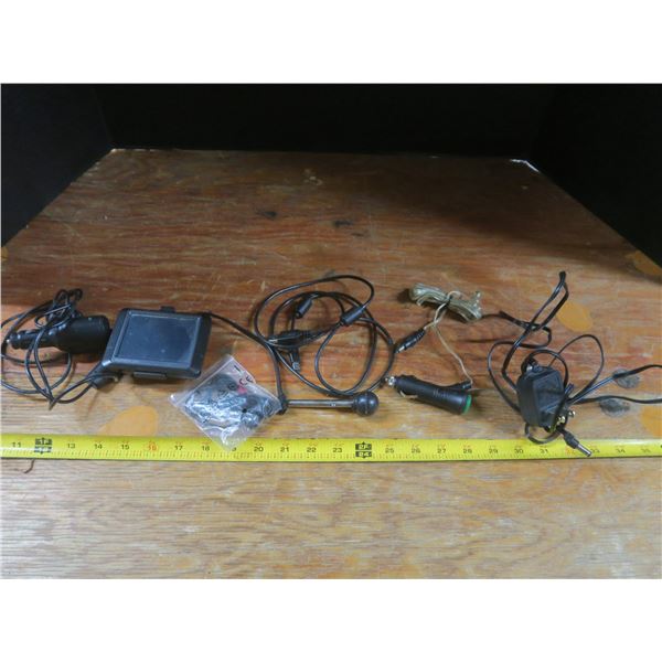 assorted cables, Garmin nav