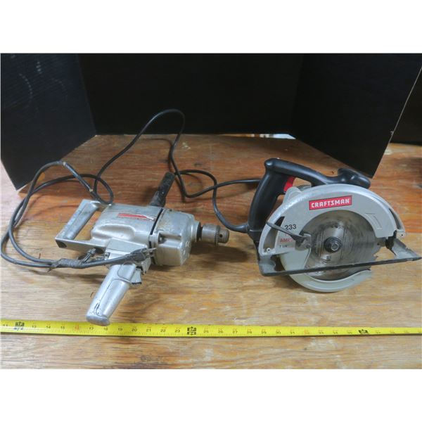 circular saw and HD 1/2" drill