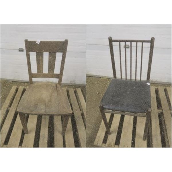 steel shop chair & wooden chair