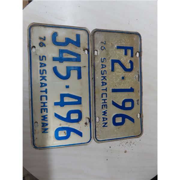 1972 SK licence plates