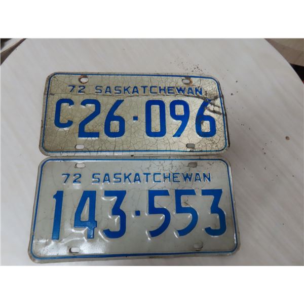 1972 SK licence plates