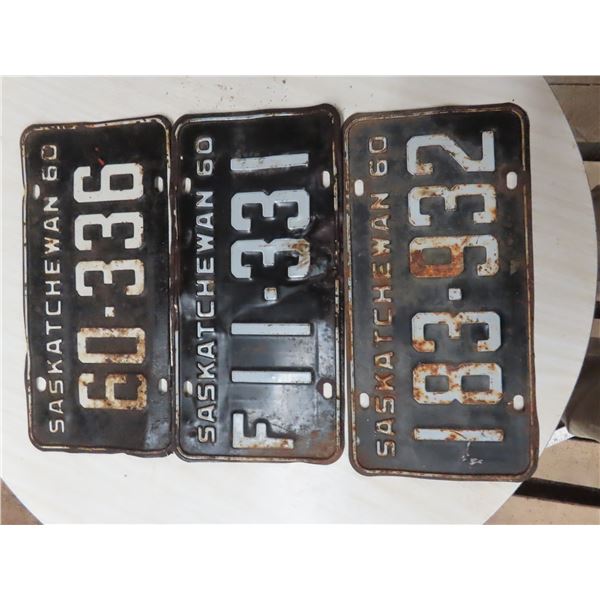 1960 SK licence plates