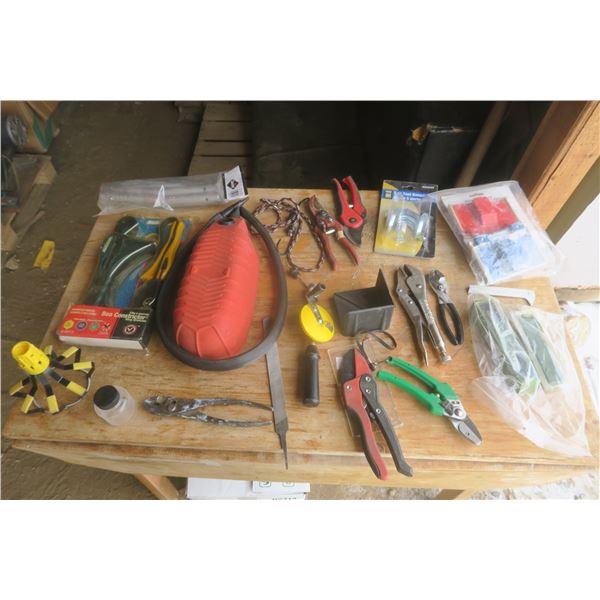 lot of assorted tools and hardware