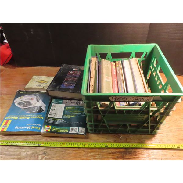 Crate of mechanic books