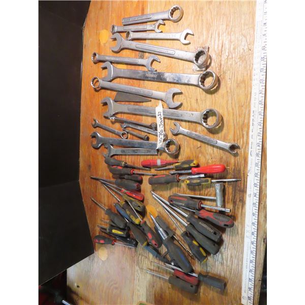 Large lot of wrenches- screw drivers