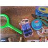 Image 6 : assorted lot - knife sharpener, slingshot, pens, fly traps, etc.