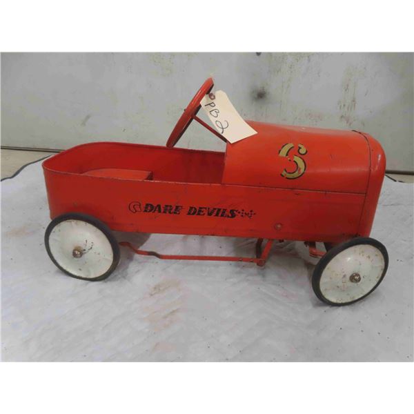 1960s Dare Devil Pressed Metal Pedal Car 29'' x 14'' x 13'' -Original