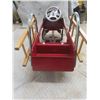 Image 12 : 2000s Instep Metal Pedal Fire Truck with Wood Ladder and Bell 38'' x 22'' 