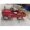 Image 16 : 2000s Instep Metal Pedal Fire Truck with Wood Ladder and Bell 38'' x 22'' 