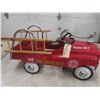Image 1 : 2000s Instep Metal Pedal Fire Truck with Wood Ladder and Bell 38'' x 22'' 