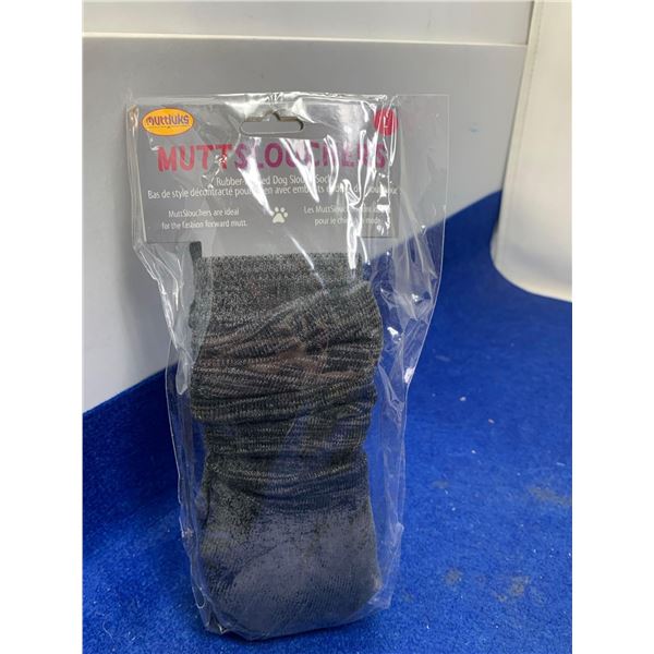 Mutt Slouchers Rubber-Dipped Dog Slouch Socks(L)