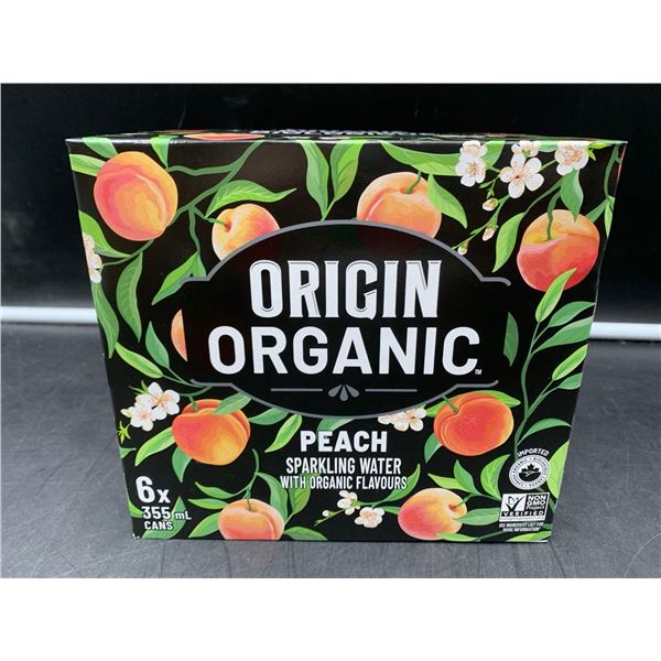 Origin Organic Peach Sparkling Water (6 x 355ml)