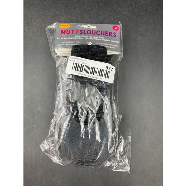 Mutt Slouchers Rubber-Dipped Dog Slouch Socks (M)
