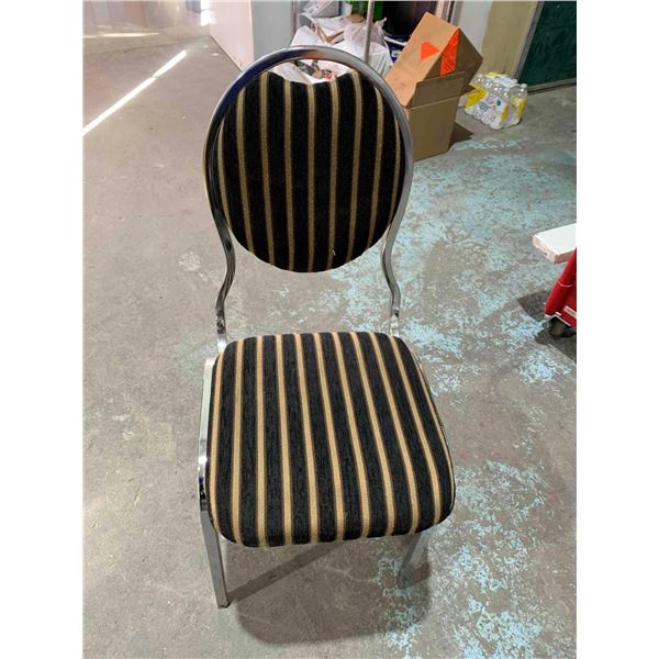 Black with Tan Stripes, Upholstered Banquet Chair - Single
