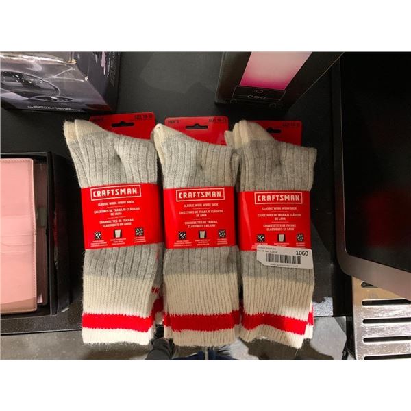 Craftsman Classic wool work socks Lot of 3 size 10-13