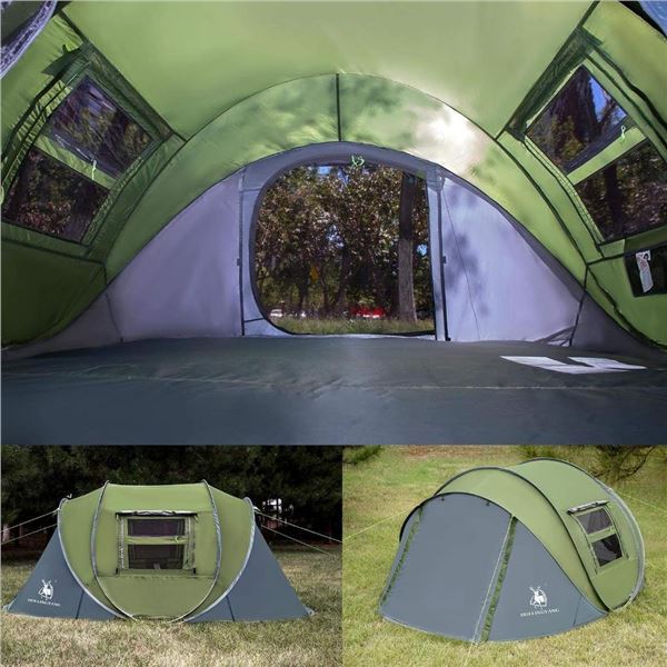 4 Person Easy Pop Up Tent-Automatic Setup Sun Shelter for Beach- Instant Family Tents for Camping,Hi