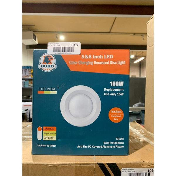 Bubo 5&6 Inch LED Color Changing Recessed Disc Light 6 Pack