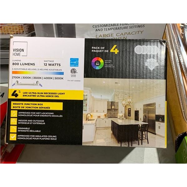 Pack of 4 LED ultra slim recessed lights