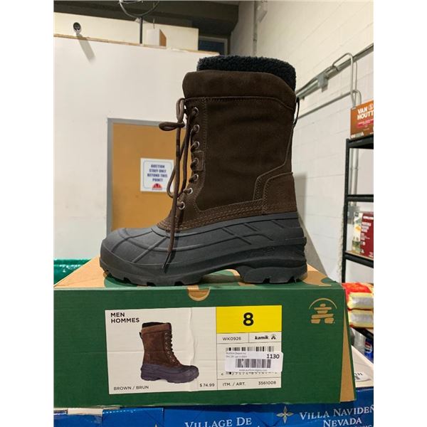 Kamik mens brown boots size 8