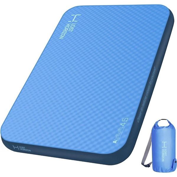 LostHorizon Airsoft 4.5” Thick Self Inflating Sleeping Pad with Solid Foam, Camping Mattress with Pu