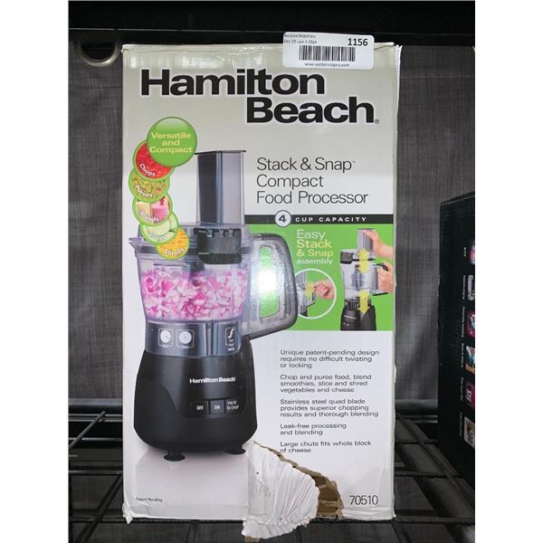 Hamilton Beach Stack & Snap Compact Food Processor