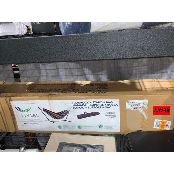 Vivere Double Brazilian Style Denim Hammock + Stand + Bag