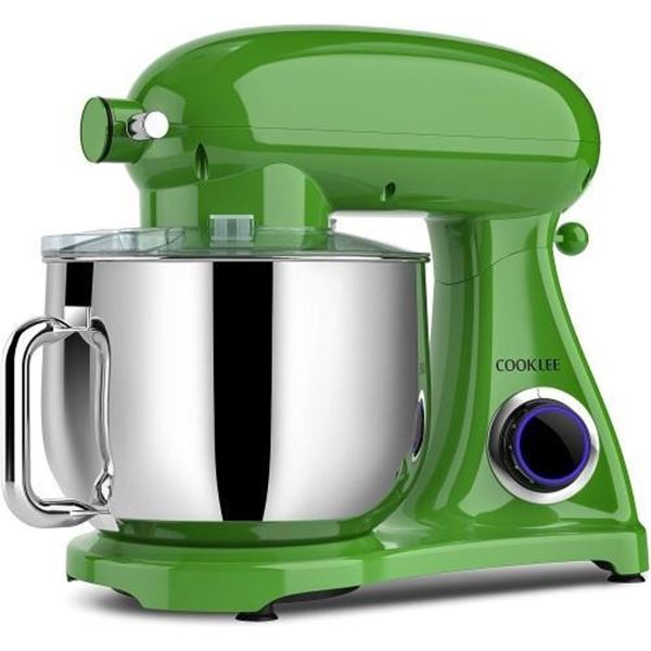 Green - All-Metal COOKLEE Stand Mixer, 800W 8.5-Qt. Kitchen Mixer 10+1 Speeds with Dishwasher-Safe D