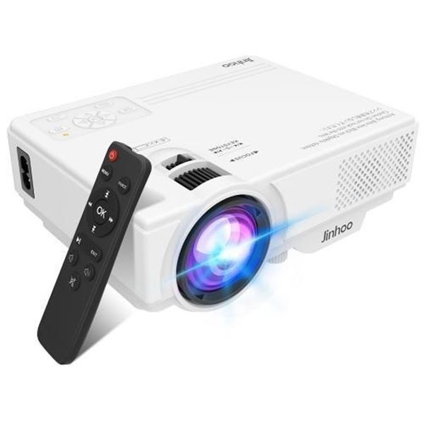 Jinhoo Mini Overhead Projector Full HD 1080P Supported, Home Theater Outdoor Movie Projector with 17