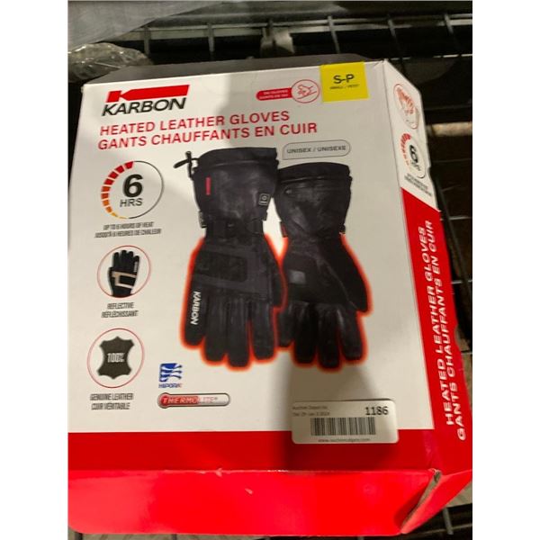 Karbon Heated Leather Gloves - Size Small - Charger & Battery Included