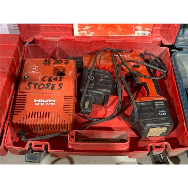 Hilti cordless drill with spare battery and charger