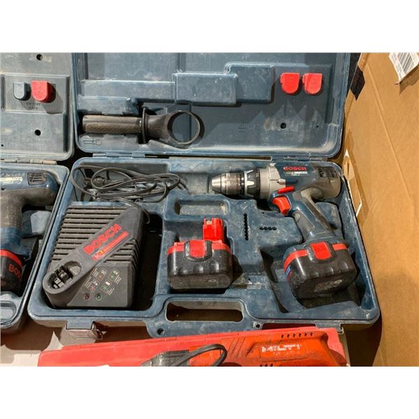 Bosch cordless drill with spare battery and charger