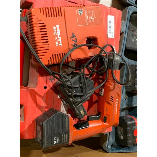 Hilti cordless drill with spare battery and charger
