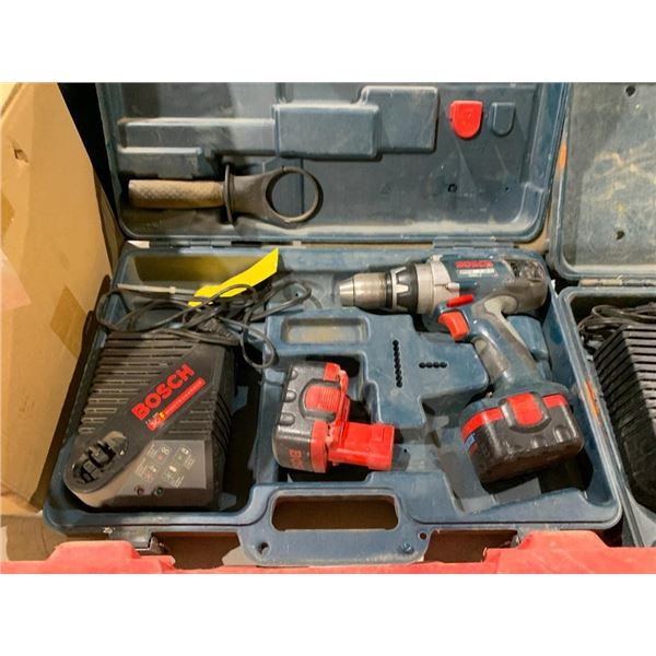 Bosch cordless drill with spare battery and charger