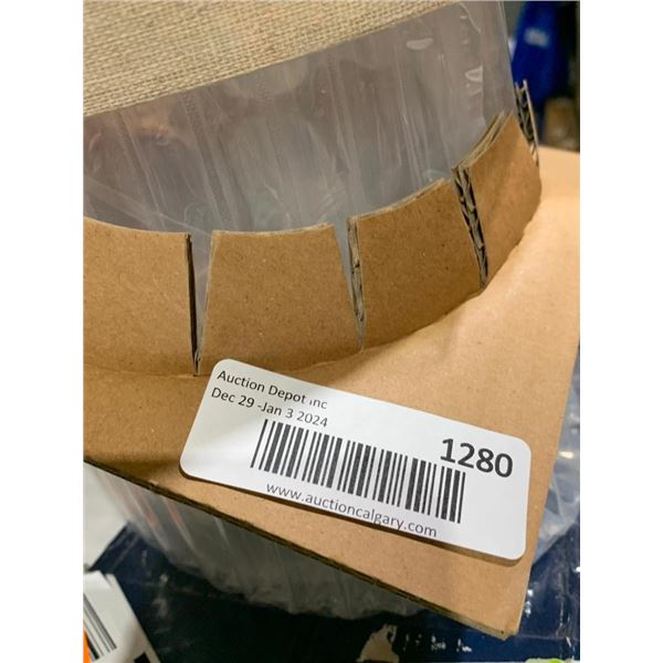 Set of 2 Modern Table Lamps Clear Glass & Linen Fabric Shades