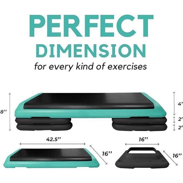 Yes4All Adjustable Workout Aerobic Exercise Step Platform Health Club Size with 4 Adjustable Risers 