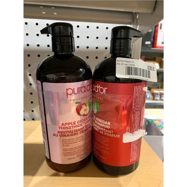 Pura D'or Professional Apple Cider Vinegar Shampoo & Conditioner  709ml each