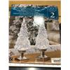 Image 1 : Lighted Glitter Trees w/ White & Color Changing LED Lights Set of 2