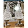 Image 3 : Lighted Glitter Trees w/ White & Color Changing LED Lights Set of 2