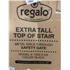 Image 3 : Regalo Extra Tall Top of Stair Metal Walk through Safety Gate - Black ( Not same color as photo)
