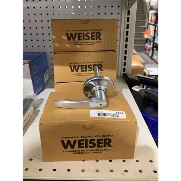 Weiser Elements Privacy Kim Satin Chrome Handle Lot of 4