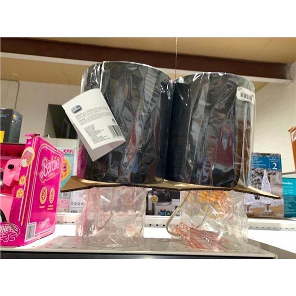 Lot of 2 Glass Bottom Table Lamos with Black Shades