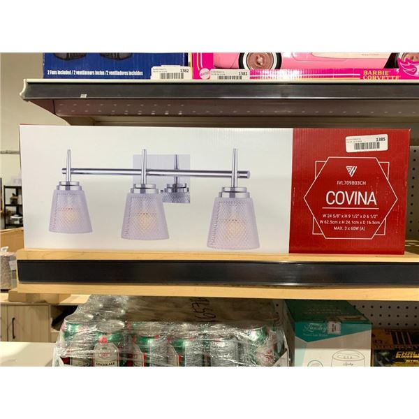 Covina 3 Piece Vanity Light - W 24in x H 9 1/2in x D 61/2in