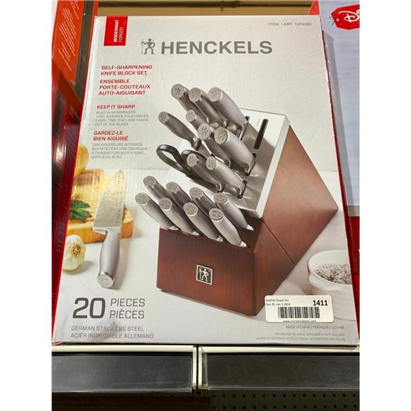 Henckels self sharpening knife block set 20 piece