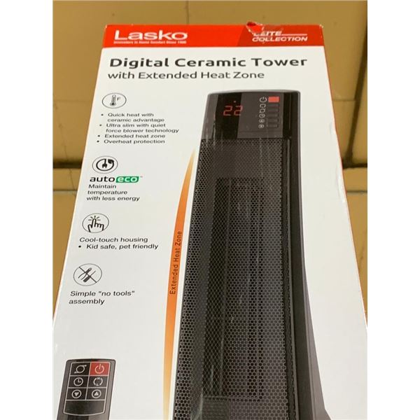 Lasko digital ceramic tower with extended heat zone