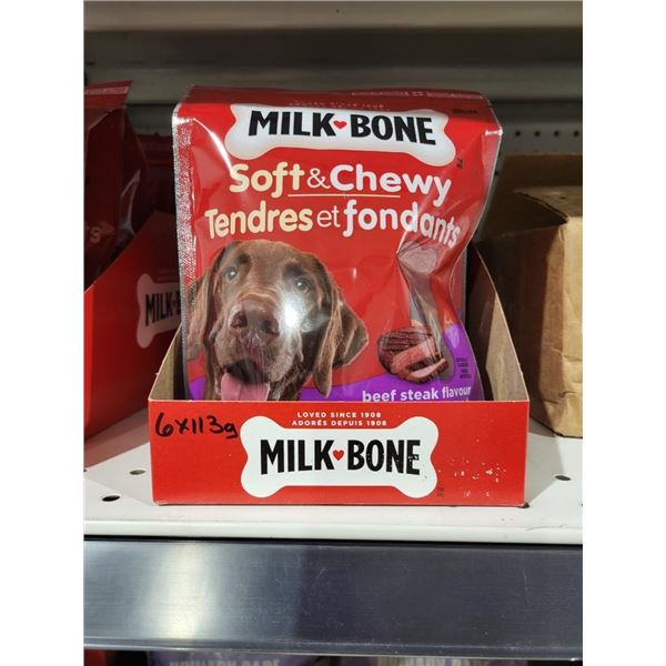 Milk Bone Soft & Chewy Beef Steak Flavor Dog Treats 6 x 113g