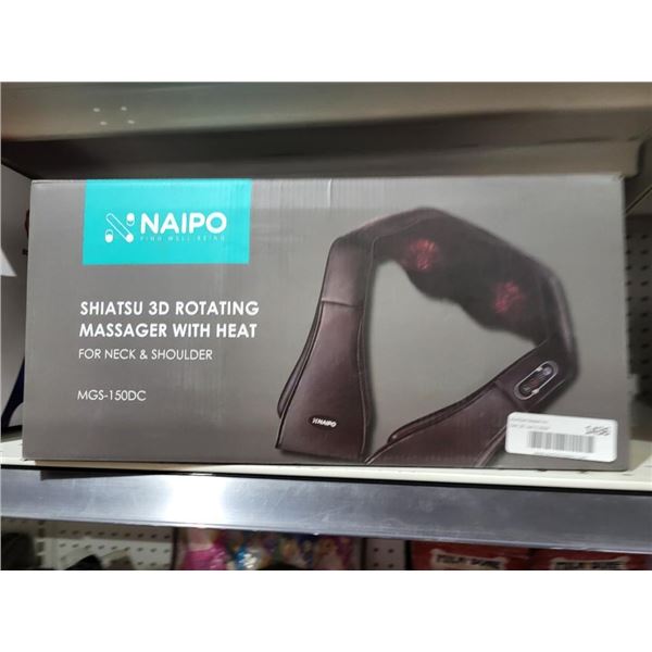 Naipo Shiatsu 3D Rotating Massager w/ Heat For Neck & Shoulder