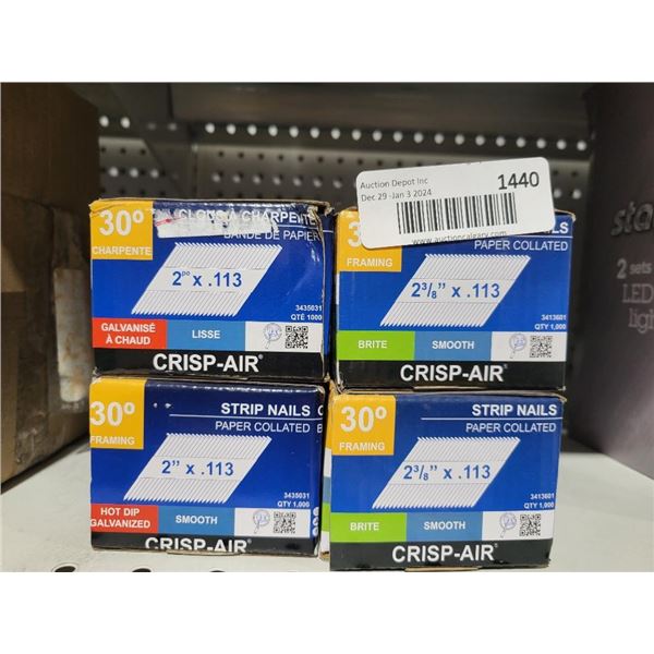 Crisp-Air Strip nails 30° Framing 2 Styles & Sizes Lot of 4