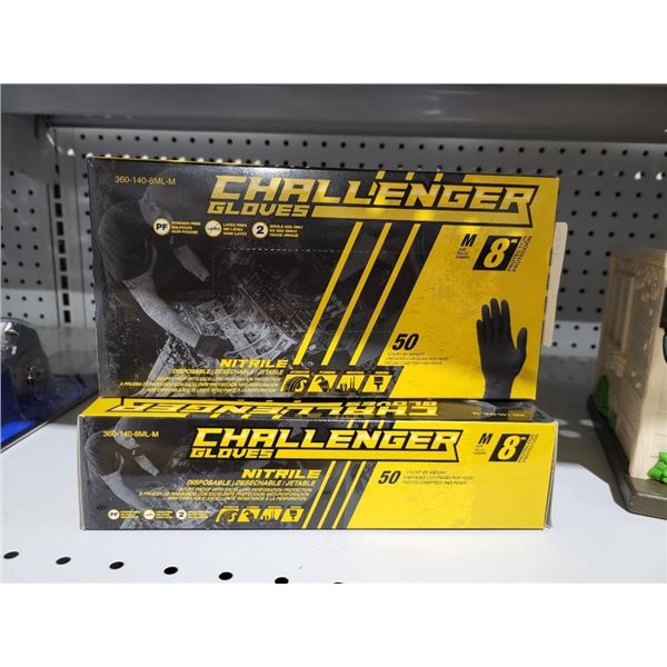 Challenger Gloves Nitrile Size Medium 8MIL Protection 2 x 50packs